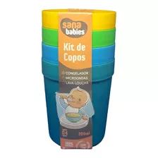 Kit 4 Copos Para Alimentação Infantil 200ml - Sana Babies