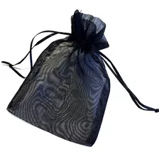 Saco De Organza Preto 12x17 Com 50 Unidades Presente