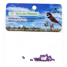 Anilhas Fechadas Marcação 2.2 Mm Coleiro - 20 Un - Violeta