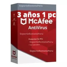 Promo Mcafee Antivirus 1 Pc X 03 Año Original.