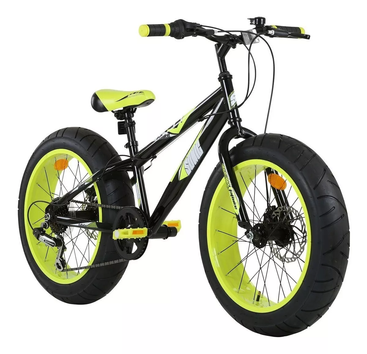 Sonic 50.8cm Black And Lime Fat Bike