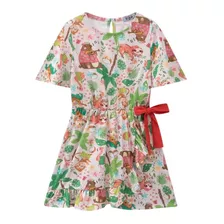 Vestido Infantil Kukiê Alecrim Verão Hula Em Malha Fresh