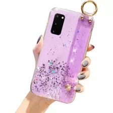 Funda Samsung Brillo Con Sujetador Anticaídas De Moda + Mica