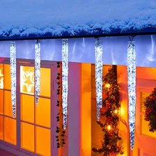 Luces De Hielo Exteriores 18.7ft Con Clips- 20 Tubos 100