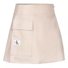 Falda Calvin Klein Color Beige Con Bolsillo Para Mujer 