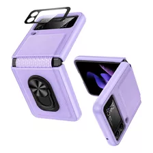 Funda Para Samsung Galaxy Z Flip 3-violeta + Vidrio + Ani...