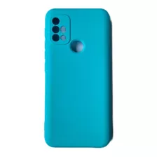 Capa Capinha De Silicone Compatível Moto G10 G20g30+película Cor Azul Piscina + Película