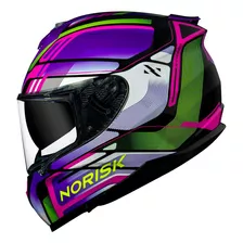 Capacete Moto Norisk Strada Flux Preto Pink Loja 