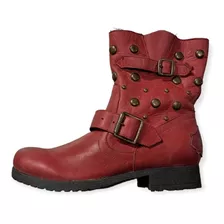 Bota Cuero Liso Con Tachas | Panther (13523)