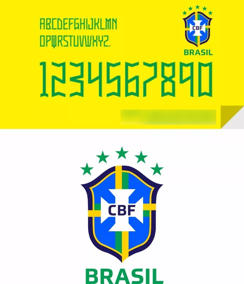Fonte Camisa Brasil Nike 2022 + Logo Cbf 2022 Vetor Editável