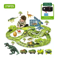 279pzs Juguetes De Dinosaurio Pista Para Niños Con 4 Coches