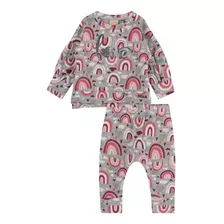 Conjunto Infantil Menina Moletom Detalhe Glitter Cinza Claro