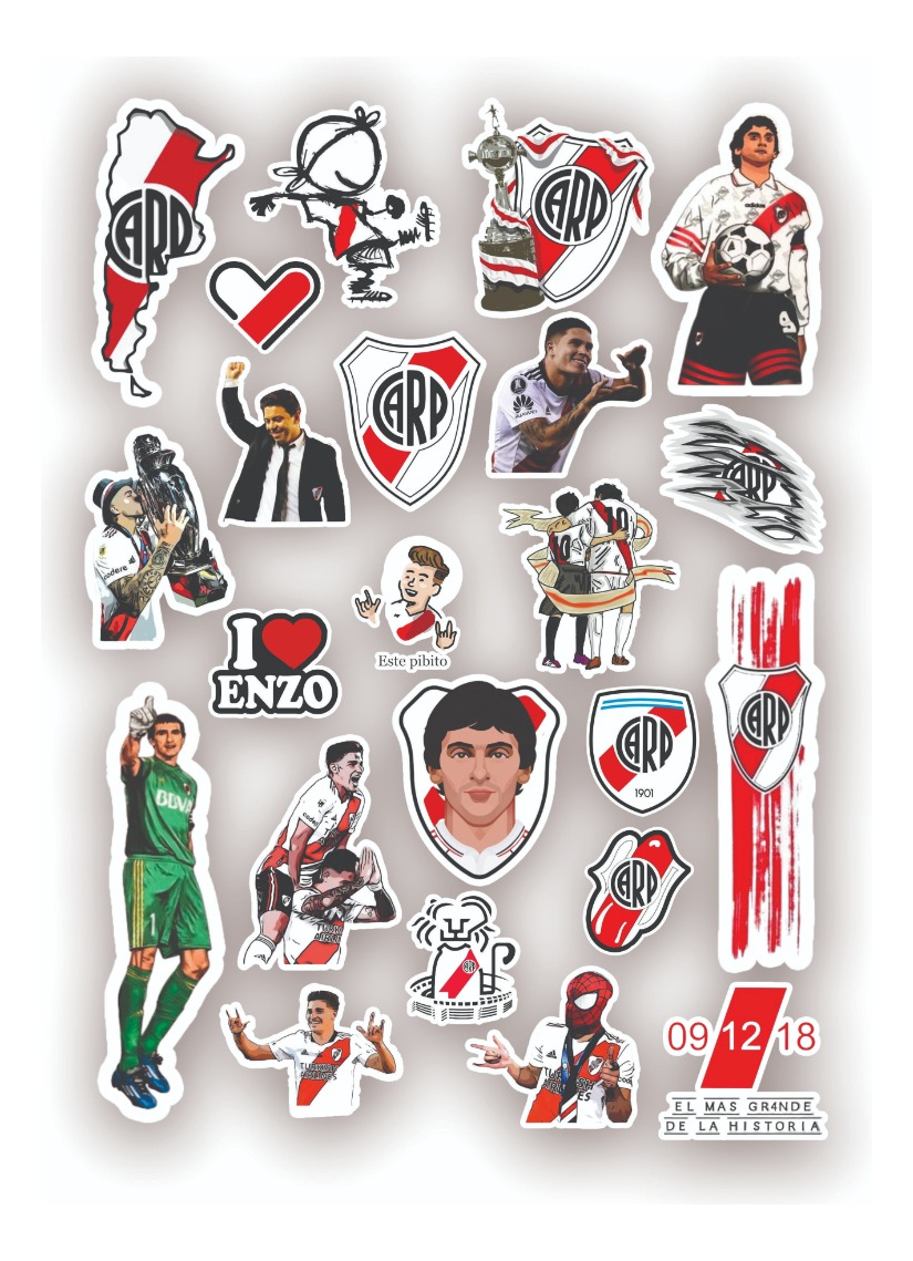 River Plate Pack 23 Stickers Kit Imprimible Digital Pdf Png