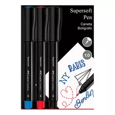 Caneta Super Soft Pen 1.0mm Ponta Media Faber Castell
