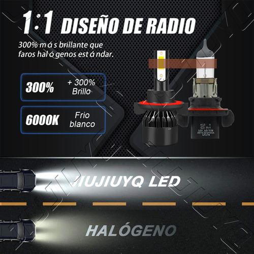 Kit Faros Luz Led H13 14000lm Para Jeep Haz Alta/baja Foto 6