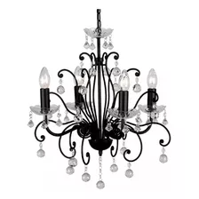 Lustre Pendente Preto 4 Braços Santa Inês