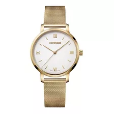Reloj Wenger Metropolitan Donnissima Gold Para Mujer, Color De Fondo Blanco