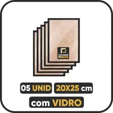 Kit 5 Quadro Moldura 20x25 Ou 25x20 Cm Com Vidro