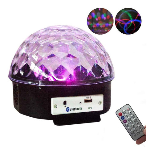 Globo Bola Maluca Bluetooth Led Cristal Rgb Mp3 Controle