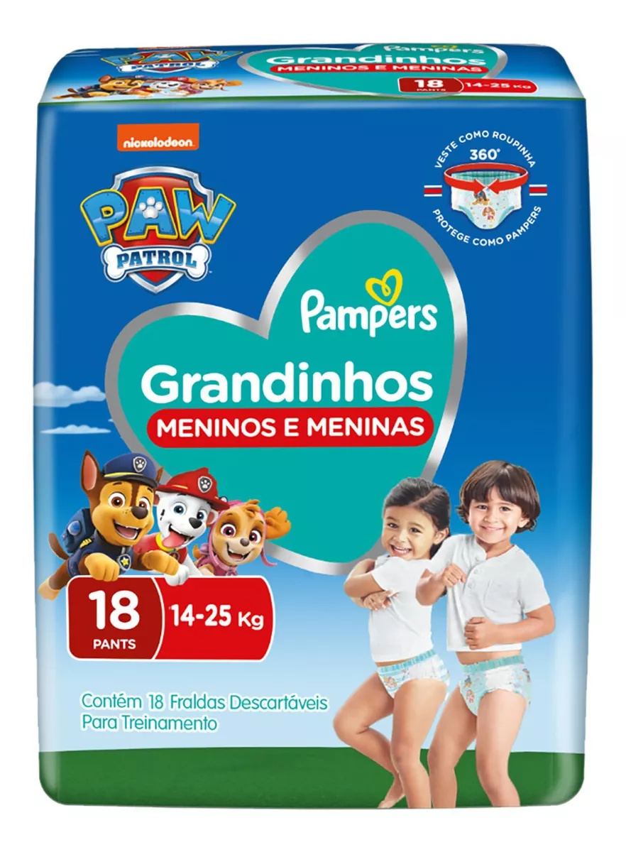 Fralda Descartável Infantil Pants Pampers Grandinhos Pacote 18 Unidades