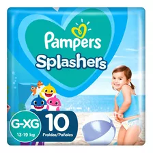 Fralda Para Água Pampers Splashers Baby Shark G-xg 10 Un