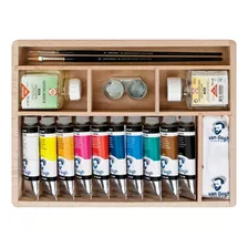 Oleos Van Gogh Caja De Madera Estuche 10 Colores 40ml+ Acc.