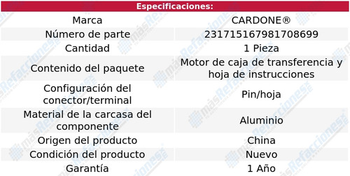 (1) Motor Caja Transfer Cardone Porsche Cayenne 08_10 Foto 5