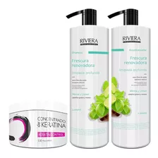 Shampoo 1l + Acond. S/sal Cabellos Grasos + Keratina Riviera