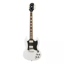 Guitarra Eléctrica EpiPhone Inspired By Gibson Sg Standard De Caoba Alpine White Brillante Con Diapasón De Laurel Indio