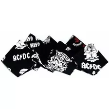 Kit 3 Lenços Bandana Bandas Rock Bandeira Eua Caveira