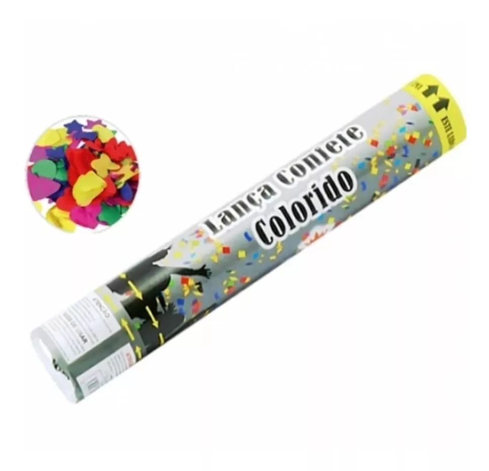 Lança Confetes Papel Colorido - 1 Unidade