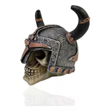 Caveira Decorativa Crânio Guerreiro Viking Gótico E Único