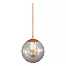 Pendente Trybo 2532-13-fu Globo Esfera De Vidro Fumê 110v/220v 14cm - Bronze