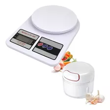 Kit Balança Digital 10kg + Mini Multiprocessador De Alimento