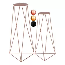2 Suporte Tripé Vasos Plantas Chão Table Triangular 60cm 45