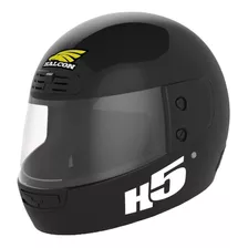 Casco Para Moto Integral Halcon H5 Negro Brillante Solid Talle M 