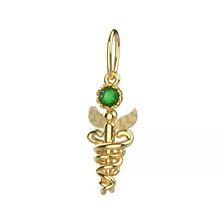 Pingente Terapeuta Holística- Ouro 18k- Esmeralda Natural