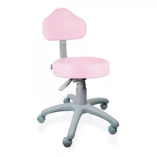 Cadeira De Escritório Ultra Móveis Corporativo Mocho Base Cinza Ergonômica Rosa-claro E Cinza Com Estofado De Couro Sintético