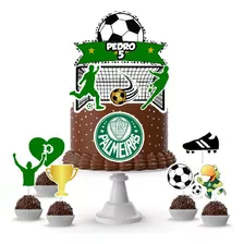 Topo Bolo Personalizado Palmeiras + 60 Toppers