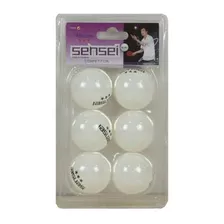 Set 6 Pelotas Ping Pong 3 Estrellas Sensei® - Tenis De Mesa