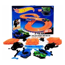 Pista Eléctrica Hot Wheels 1:43 2 Carros Con Luz 286cm Color Naranja