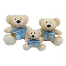 Trio Ursos Pelúcia Para Nicho Decoração Bebê Quarto Fofo