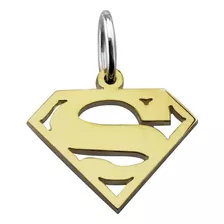 Dije Superman Calado Plata 925 Y Oro 18k Superhéroes Color Plateado