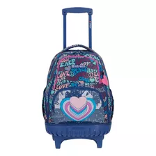 Morral Con Ruedas Cross Para Niñas Azul