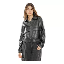 Chamarra Bomber Efecto Piel C&a De Mujer