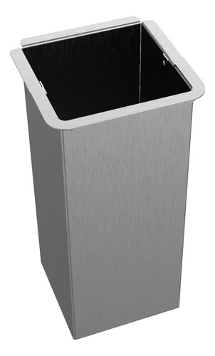Balde Lixeira Inox Quadrada 15x15 Embutir 2 L Para Bancada Inox