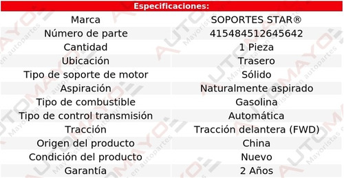 Soporte Tacn De Motor Tras Saturn L300 3.0lv6 05 Foto 2