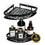 Kit 2 Suporte De Canto Porta Shampoo Sabonete Banheiro Adesivo Parede Sem Furos Box Luxo Cor Preto Laruno