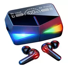 Auricular In-ear Gamer Inalámbrico Fan Pro F10 Plus Edition Negro Con Luz Multicolor Led