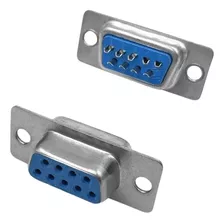 50 Peças - Conector Db9 Fêmea Solda Fio Rs232 Serial 